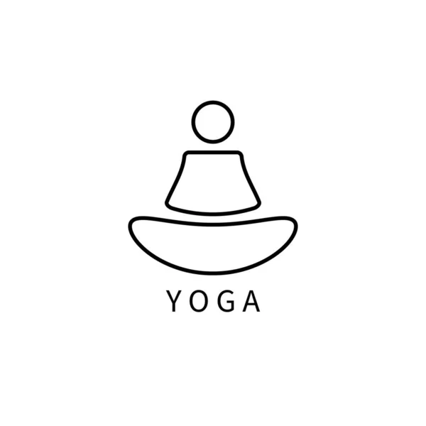 Geometrisk Abstrakt Yogaikon Person Som Sitter Isolerad Lotusställning Yoga Studio — Stock vektor