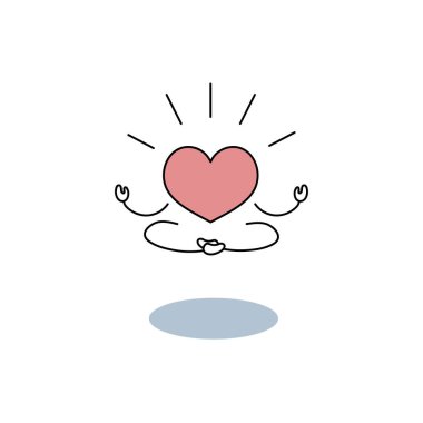 Nilüfer pozisyonunda meditasyon yapan kalp. Mutluluk ve sükunetin sembolü