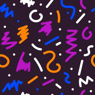 Dehşet verici dikişsiz karalama el çizimi onun desenini çizdi. Tekstil, kumaş, duvar kağıdı için arkaplan