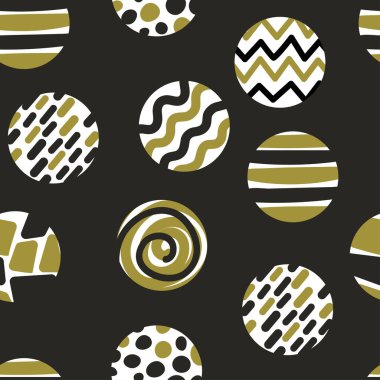 Dairelerle kusursuz desen. Albüm, tekstil ve kağıt ambalajı için yuvarlak şekilli el yazısı