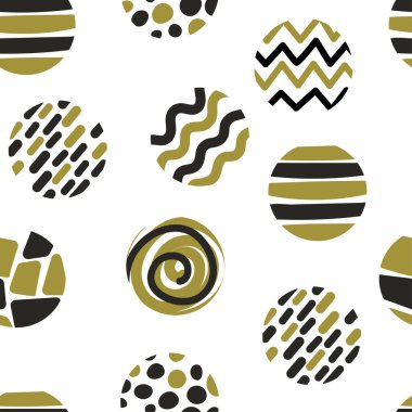 Dairelerle kusursuz desen. Albüm, tekstil ve kağıt ambalajı için yuvarlak şekilli el yazısı