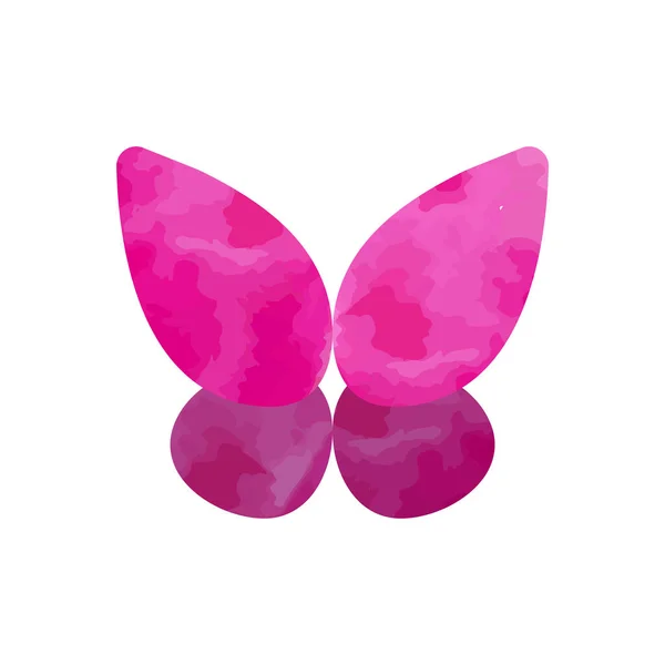 Papillon Avec Texture Aquarelle Papillon Rose Abstrait Élément Logo Pour — Image vectorielle