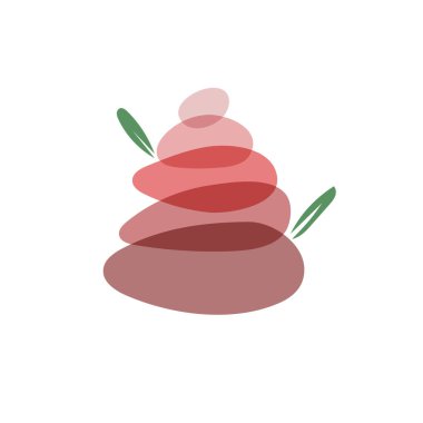 Spa ikonu, yapraklı düz taşlar yığını