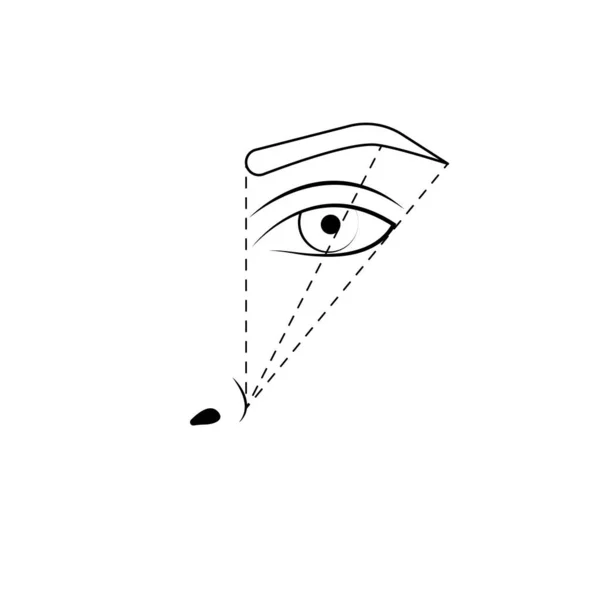Ögonbrynstatuering Märkningssystem Ögonbrynskorrigering Mikroblading Vektorillustration — Stock vektor