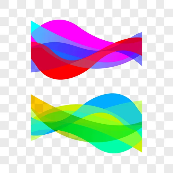 Набор Волнистых Линий Абстрактные Цветовые Волны Графический Элемент Дизайна Векторная — стоковый вектор