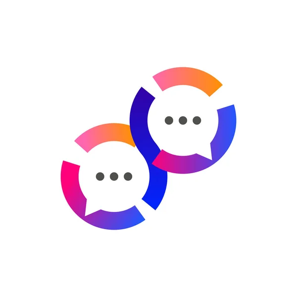 Logo Communication Deux Bulles Commentaires Illustration Vectorielle Est Isolée Dialogue — Image vectorielle