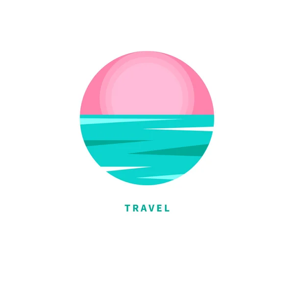 Logo Pour Station Balnéaire Hôtel Agence Voyage Spa Avec Soleil — Image vectorielle