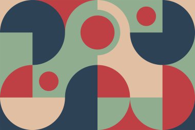 Soyut vektör geometrik desen, Bauhaus biçiminde arkaplan tasarımı