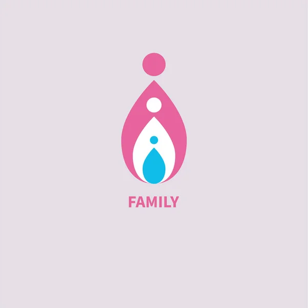 Happy Family Logo Three People Mother Father Child Family Protection — Stock Vector