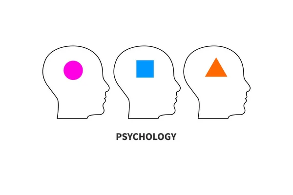 Diferencias Símbolo Pensamiento Logo Psicología — Archivo Imágenes Vectoriales