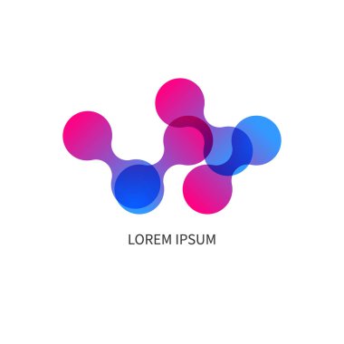 Teknoloji soyut geometrik sembolü beyaz arkaplanda izole edildi