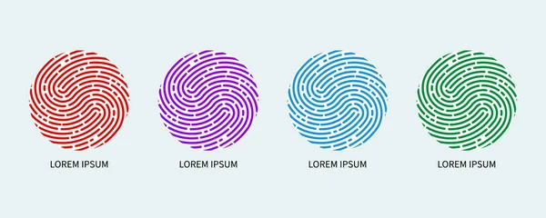 Fingerprint logo. Security concept. Digital authentication icon — Stock Vector