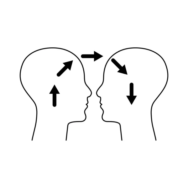 Empathie-Logo. Zwei Menschen kommunizieren. Psychologie der Interaktion — Stockvektor