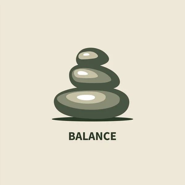 Icono Equilibrio Símbolo Armonía Montón Piedras Concepto Budista Signo Meditación — Vector de stock