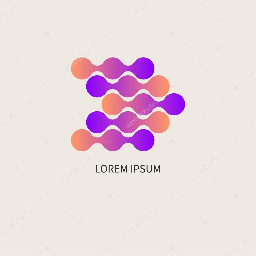 Abstract business logo with forward arrow. Digital technology sign. Innovation, development symbol