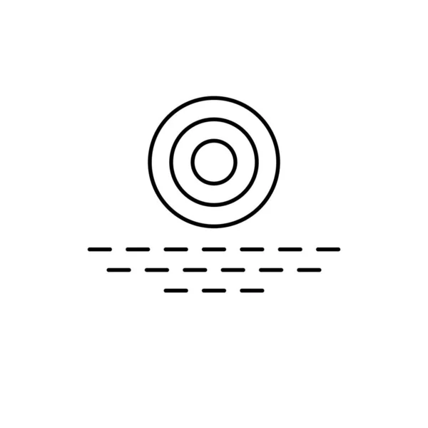 海と太陽の線形単純なアイコン 幾何学的旅行代理店ロゴ — ストックベクタ