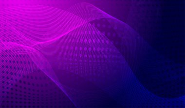 Mor geometrik soyut desen. Dalgalı ve noktalı dijital arkaplan. Sunum için şablon, poster. Soyut Duvar Kağıdı