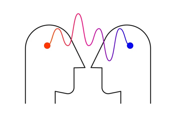 Ilustración Del Vector Comunicación Logotipo Entrenamiento Símbolo Educativo Psicología Del — Archivo Imágenes Vectoriales