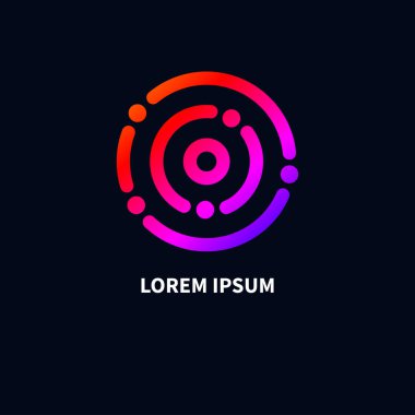 Soyut yuvarlak iş logosu. İnsanlar ve yuvarlak şekilliler. En küçük geometrik takım çalışması simgesi