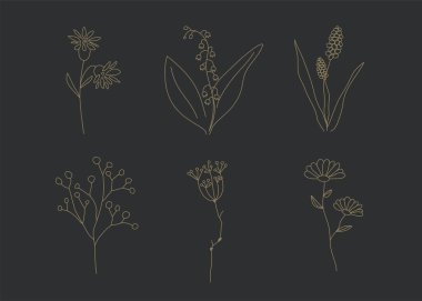 Vahşi çiçek ikonu. Doğal kozmetik logo elementi