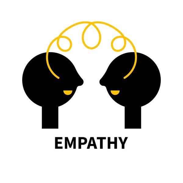 Logo Della Conversazione Empatia Icona Astratta Con Spirale Due Profili — Vettoriale Stock