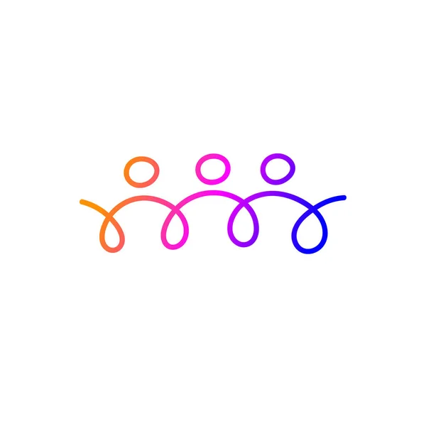 Team Logo People Abstract Hand Drawn Business Icon Networking Symbol — Stok Vektör