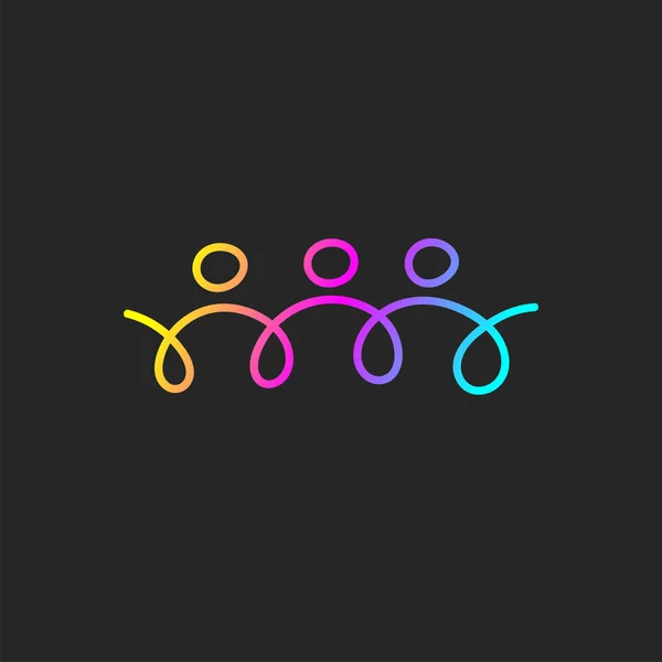 Zespół Ludzi Logo Abstrakcyjna Ręcznie Rysowana Ikona Biznesu Symbol Sieciowy — Wektor stockowy