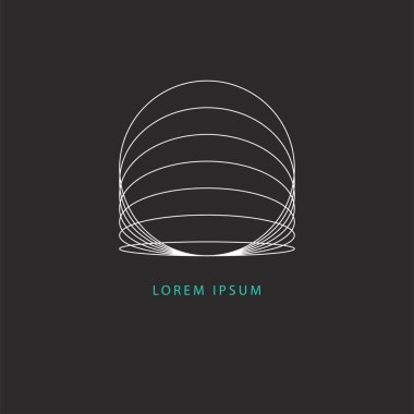 Çemberli modern geometrik iş logosu. Soyut minimal gelecek yuvarlak simgesi.
