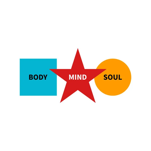 Body Mind Soul Logo Psychology Sign Harmony Symbol Balance Icon — Stock Vector