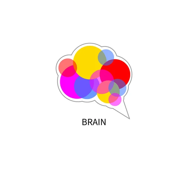 Абстрактный Плоский Геометрический Логотип Мозга Красочная Икона Мозга Кругов Символ — стоковый вектор