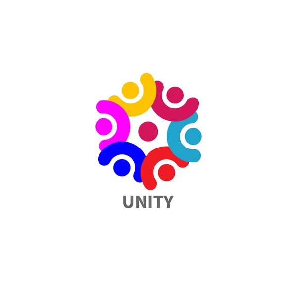 Unity Abstract Logo Shape Circle Group People Concept Community Icon — Stock Vector