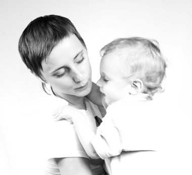 Young mother and son