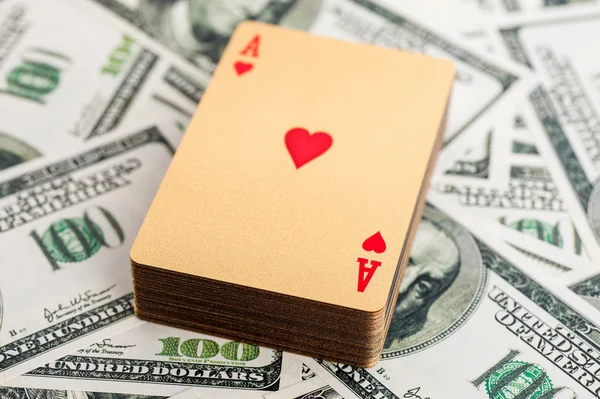 Zlata poker karty — Stock fotografie