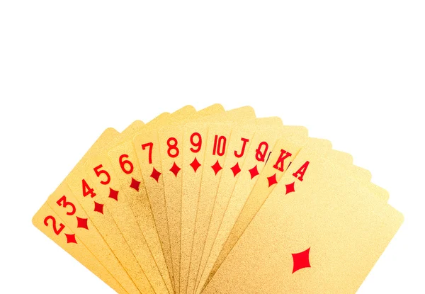 Golden poker cards — Stock Photo, Image