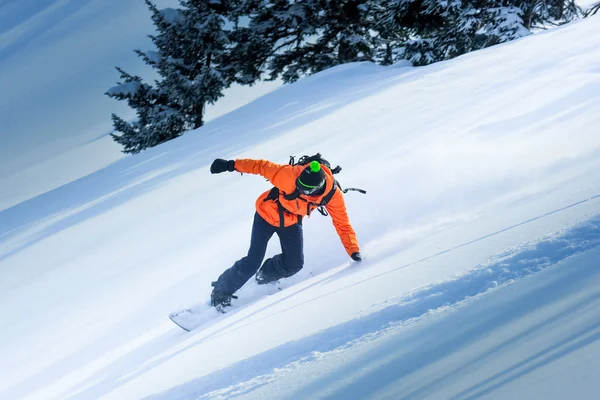 Snowboarden in de winter — Stockfoto