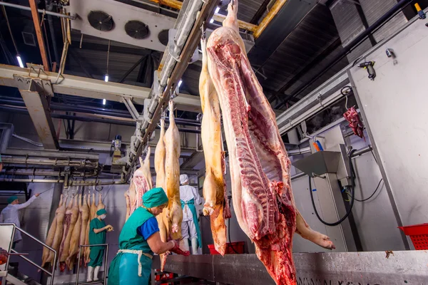 Ulan-Ude, Russia-1° marzo 2016: Fabbrica per la produzione di carne di maiale — Foto Stock