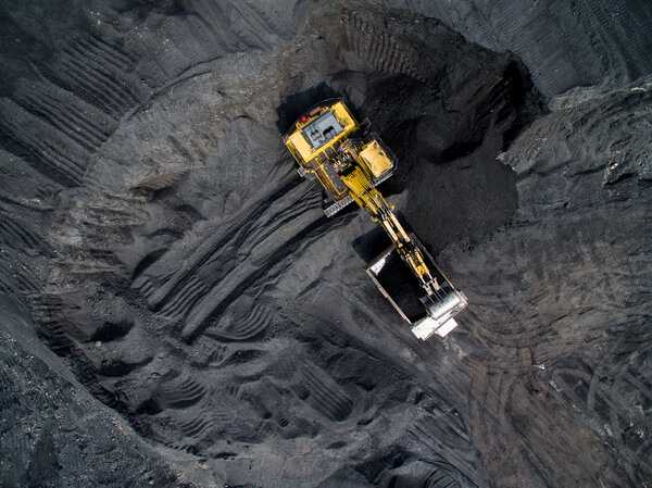 Coal mining on open pit