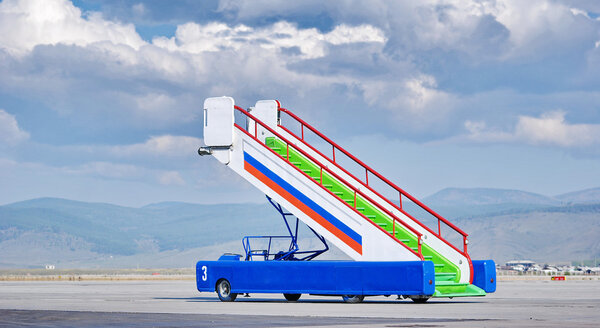 A gangway at the airport