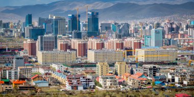 Ulan Baator, Moğolistan-Mayıs 2015: Görünüm, Ulan Bator dağ Zaisan üzerinden
