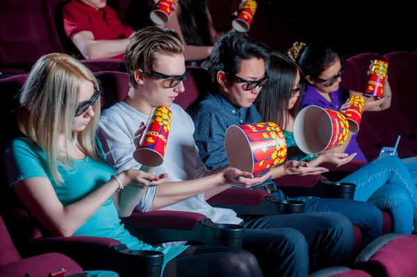 People in the cinema wearing 3d glasses — Stock Photo, Image