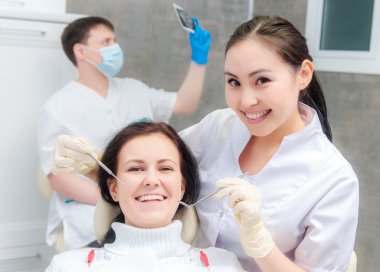 Açık ağız ile Bayan hasta