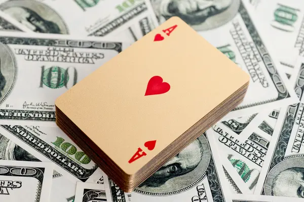 Zlata poker karty — Stock fotografie