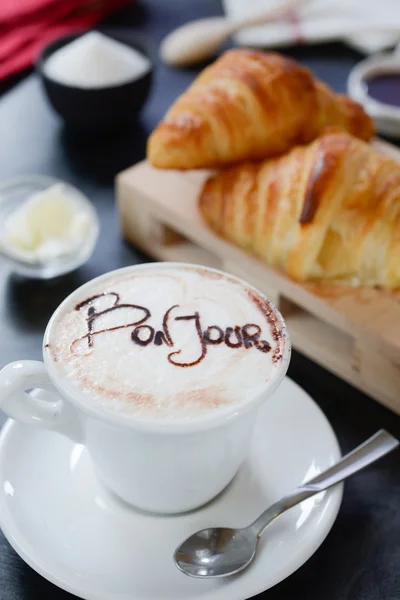 Ontbijt cappuccino ontwerp - bonjour — Stockfoto