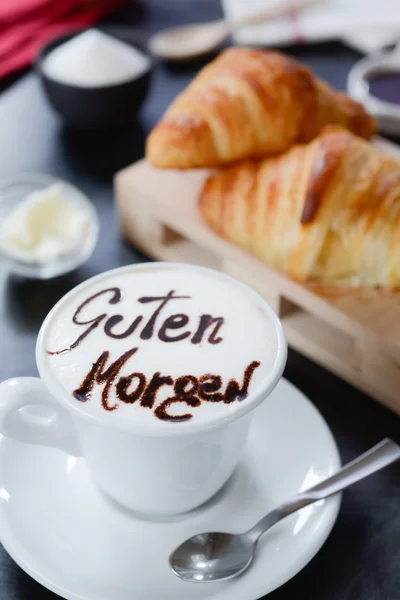 Ontbijt cappuccino ontwerp - guten morgen — Stockfoto