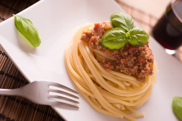 Espaguetis boloñés vegano — Foto de Stock