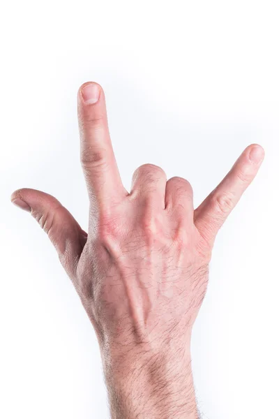 Chifres de imitação de mão — Fotografia de Stock