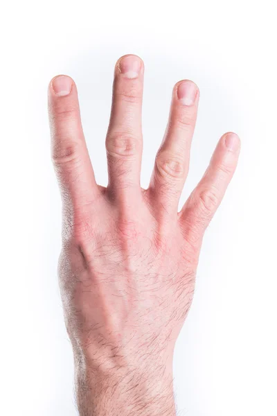 Mão mimando número quatro — Fotografia de Stock