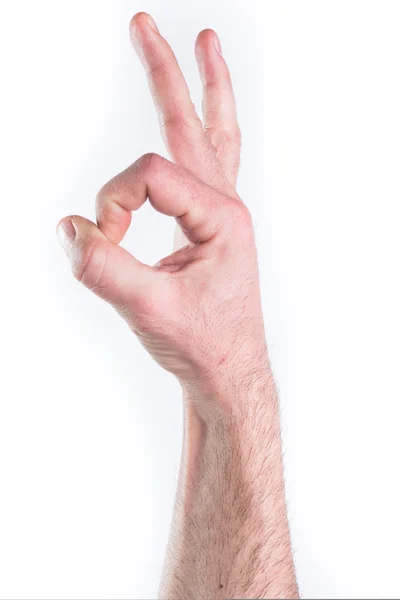 Mão mimando OK — Fotografia de Stock