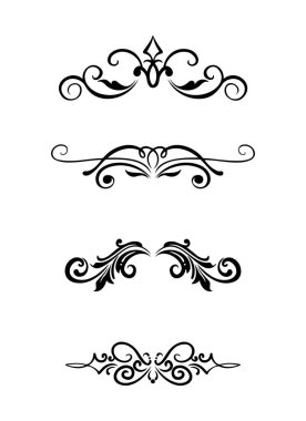 Zarif Siyah Vintage Dekoratif Sayfa Ayırıcıları ve Süslemeleri