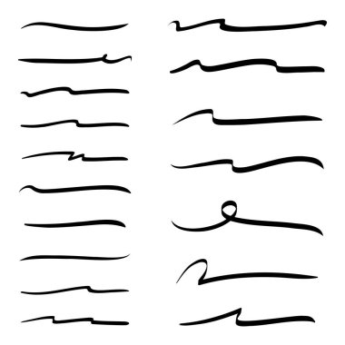 Tasarım Elementleri için Sanatsal El Çizilmiş Mürekkep Fırçası Vuruşları